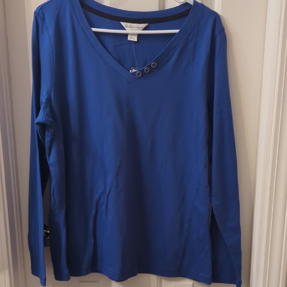 Casual Soft Blue V‎ Neck Shirt Dress Up Or Down